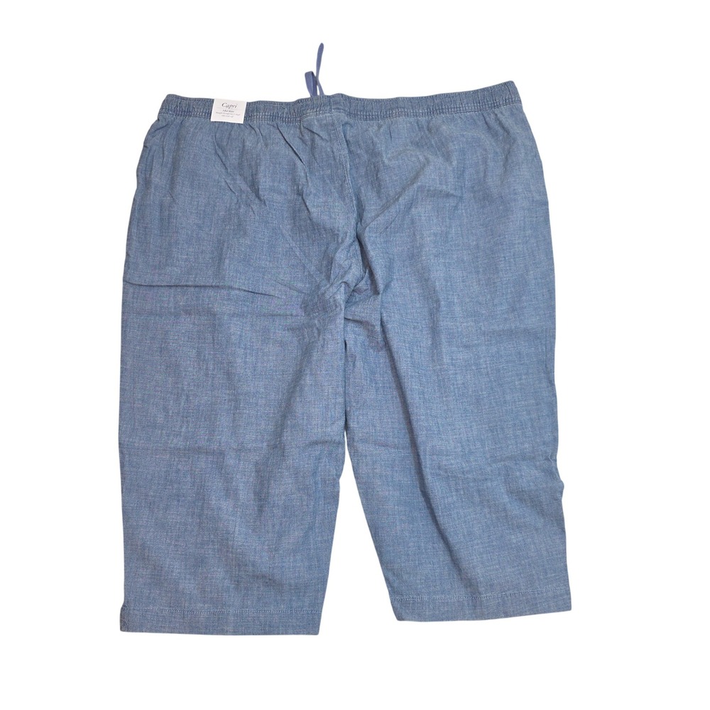 Croft&Barrow Womens 2X Blue Chambray Capri Pants Clam Diggers Comfort Waist NEW - Picture 3 of 9